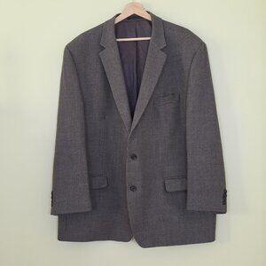 Lauren Ralph Lauren Blazer Mens US 52R Houndstooth Tweed Wool Lined 2B 2 Vented